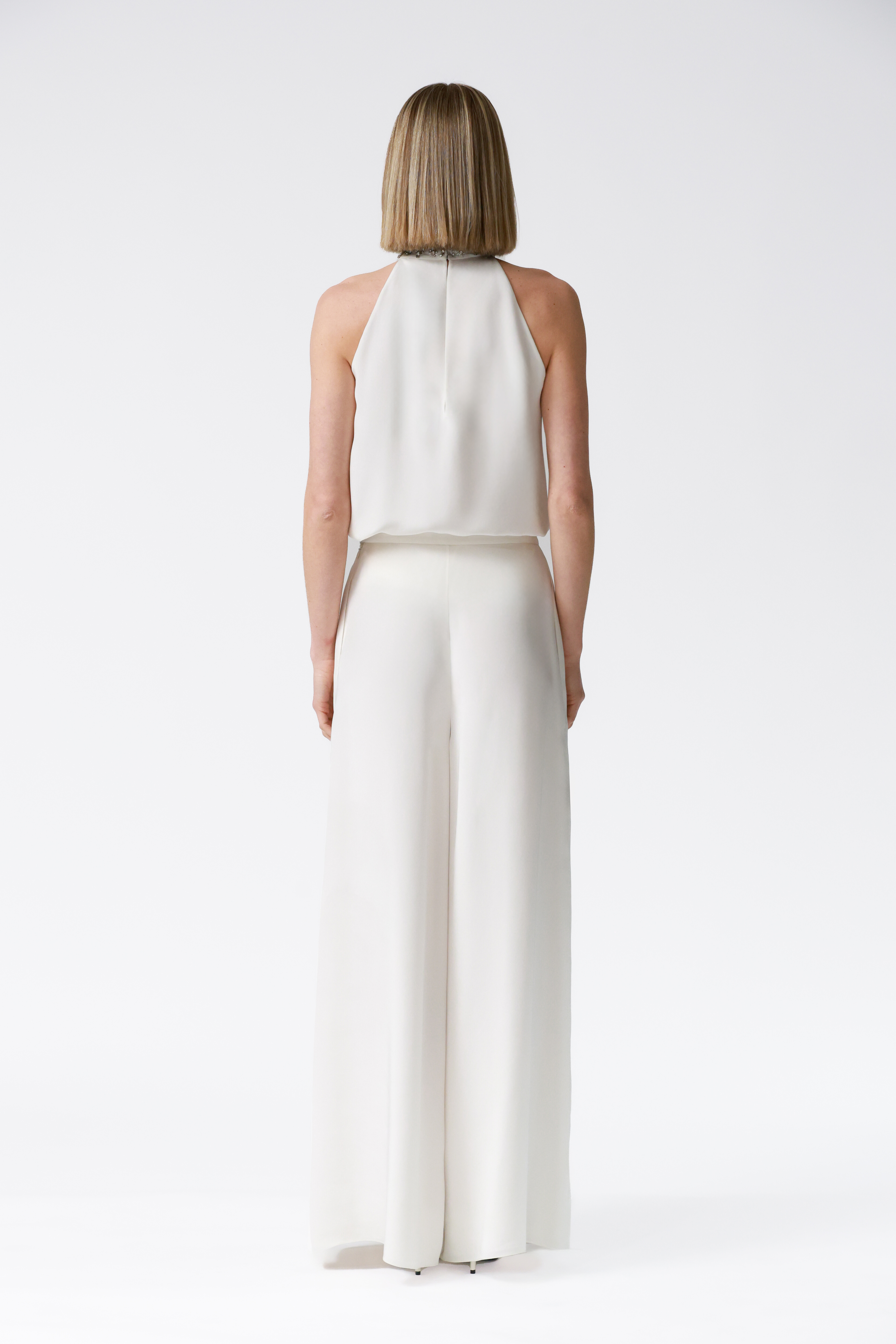Noor Embellished Halterneck in Ivory