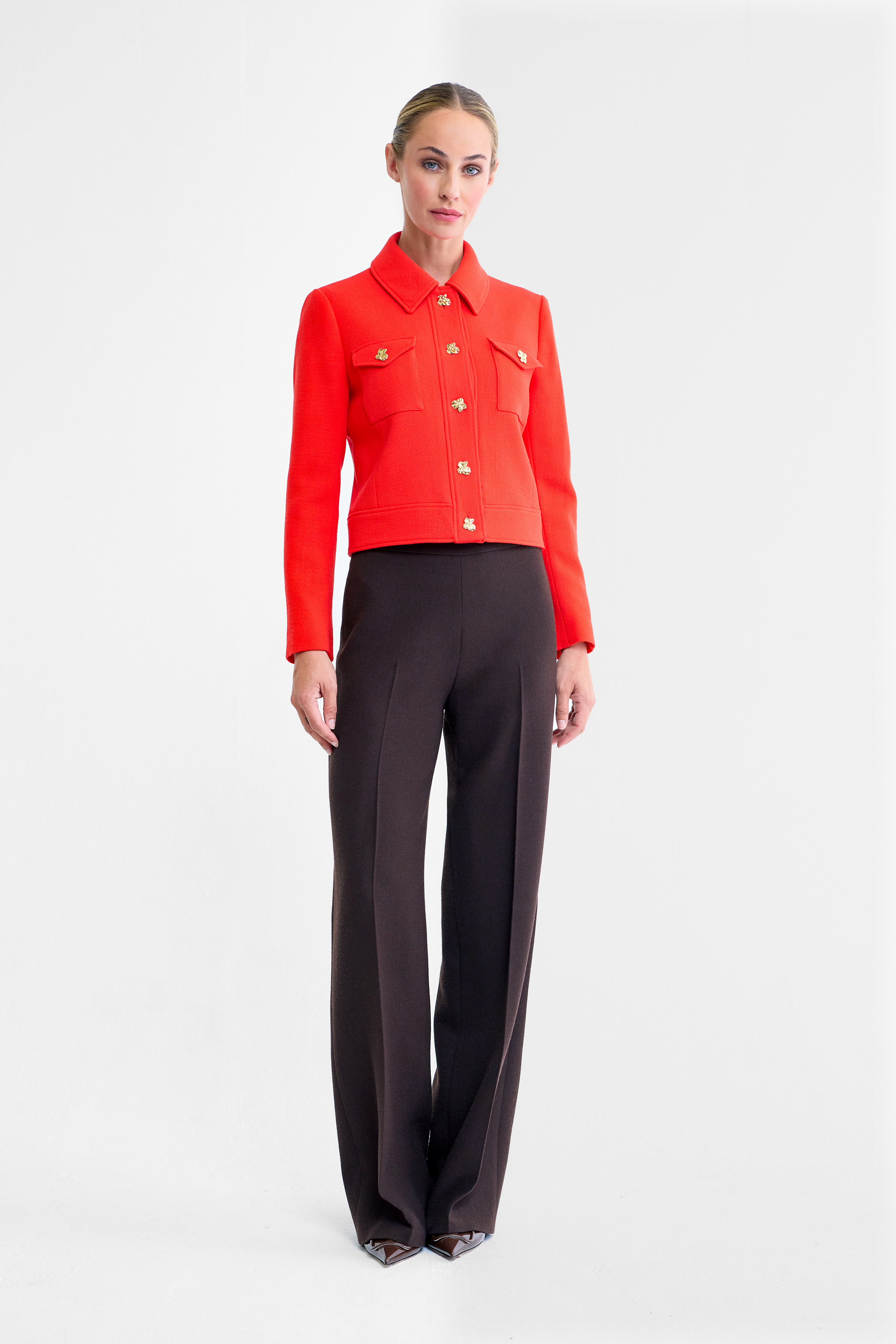 Molly Short Tailored Jacket in Orange
