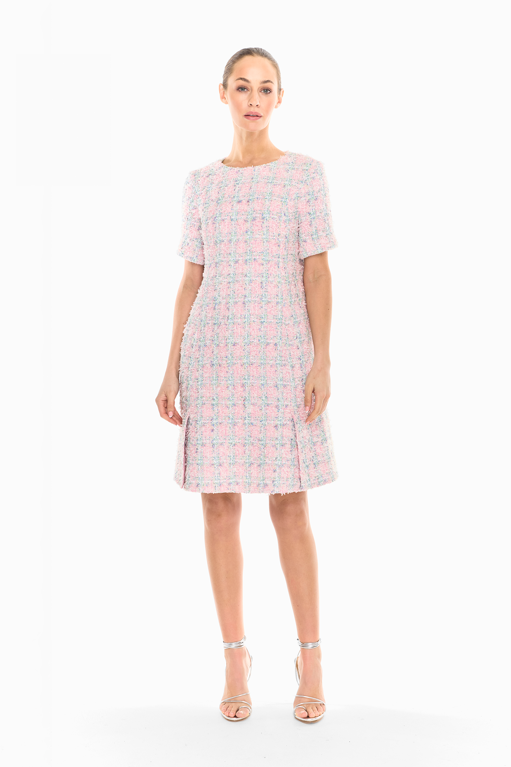 Nika Tweed Peplum Hem Dress