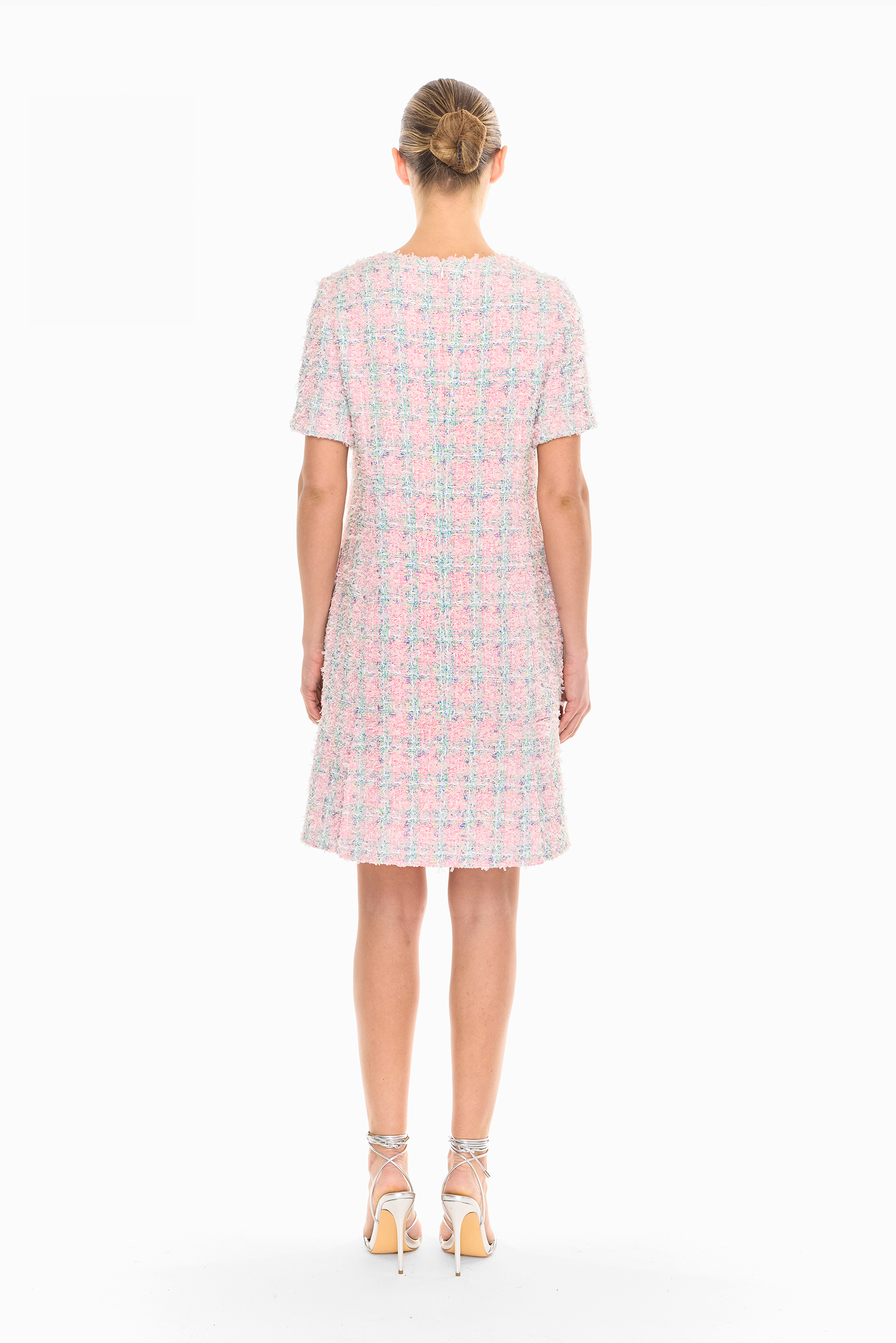 Nika Tweed Peplum Hem Dress
