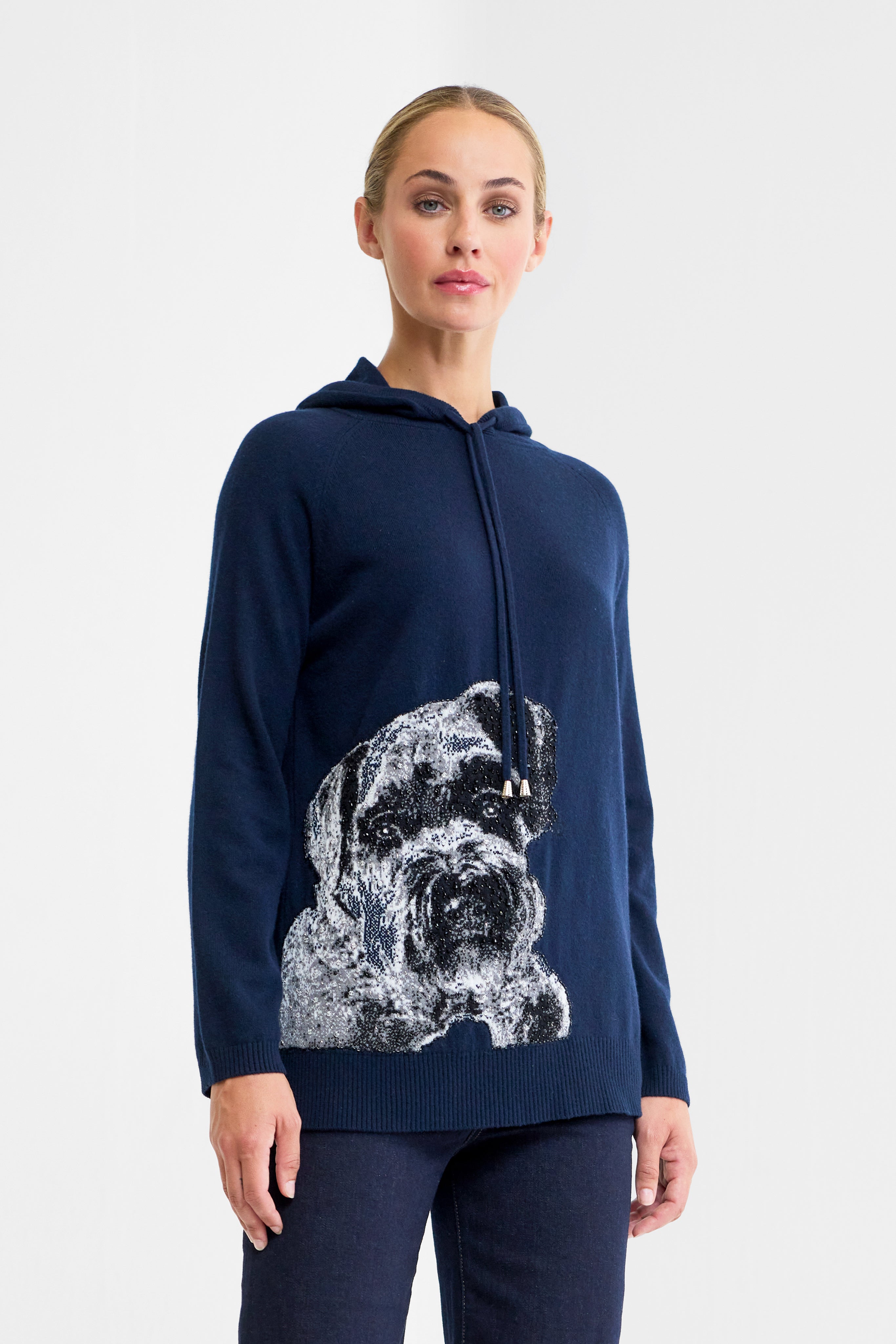 Paddy Beaded Navy Hoodie