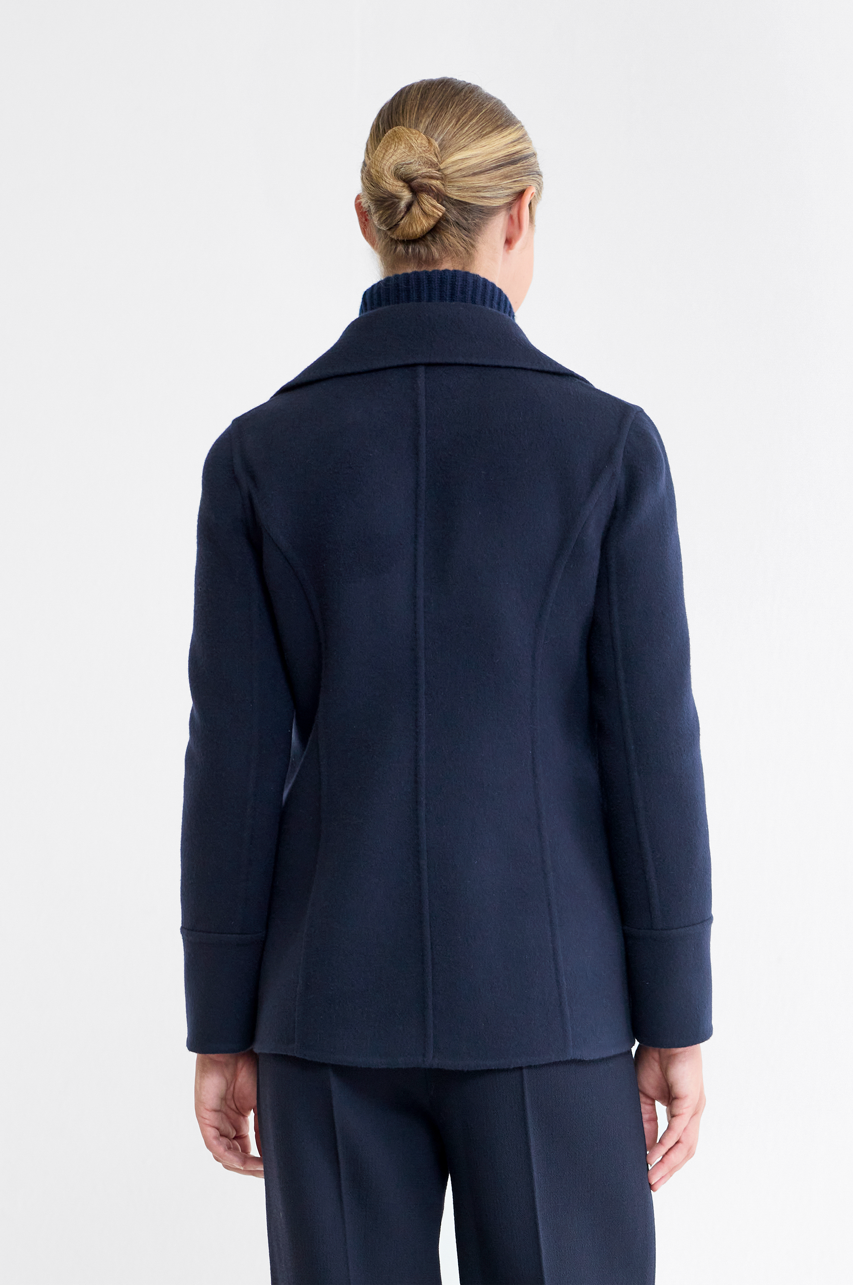 Paige Double Breasted Wool Jacket in Navy