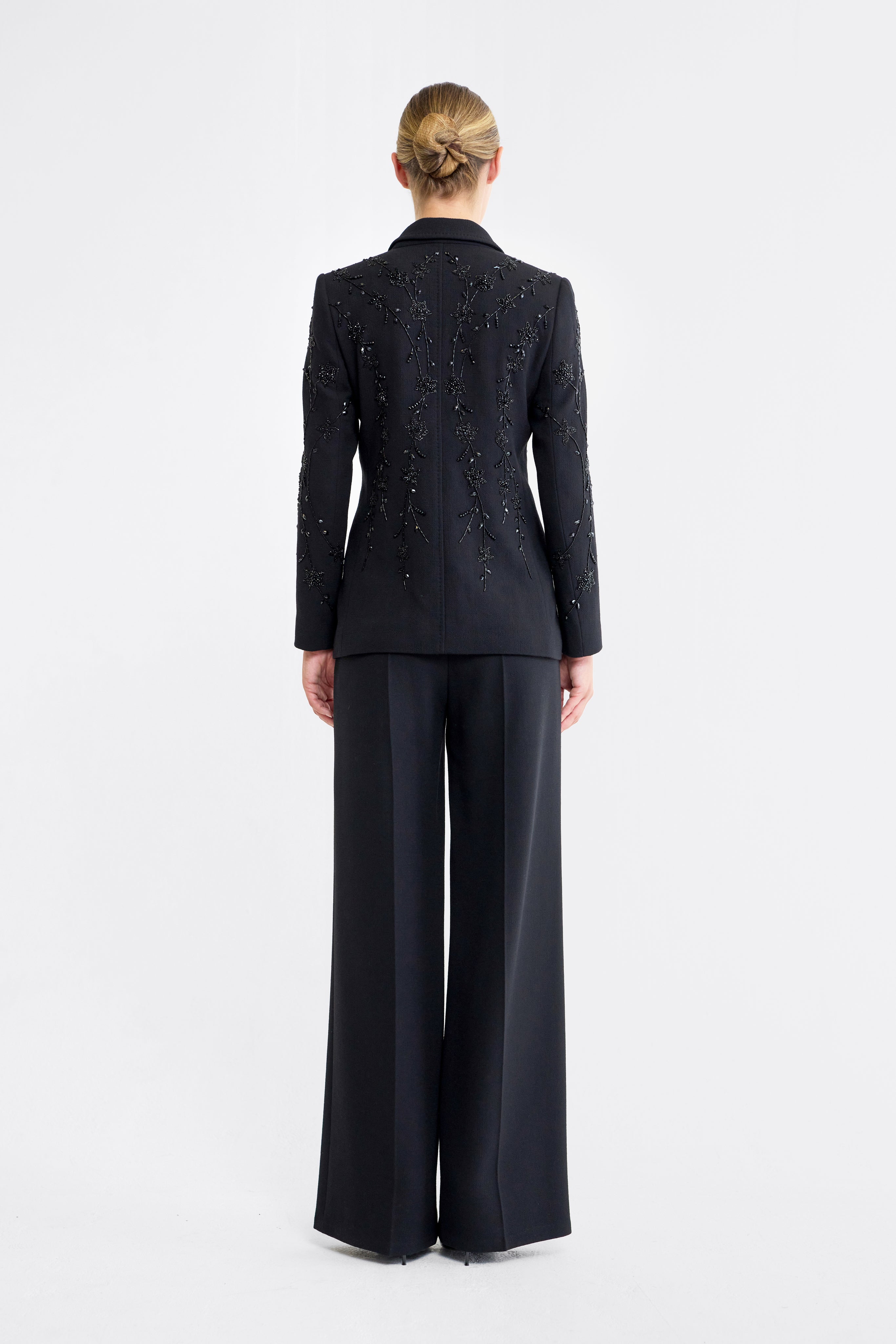 Pippa Embellished Wool Blazer in Black