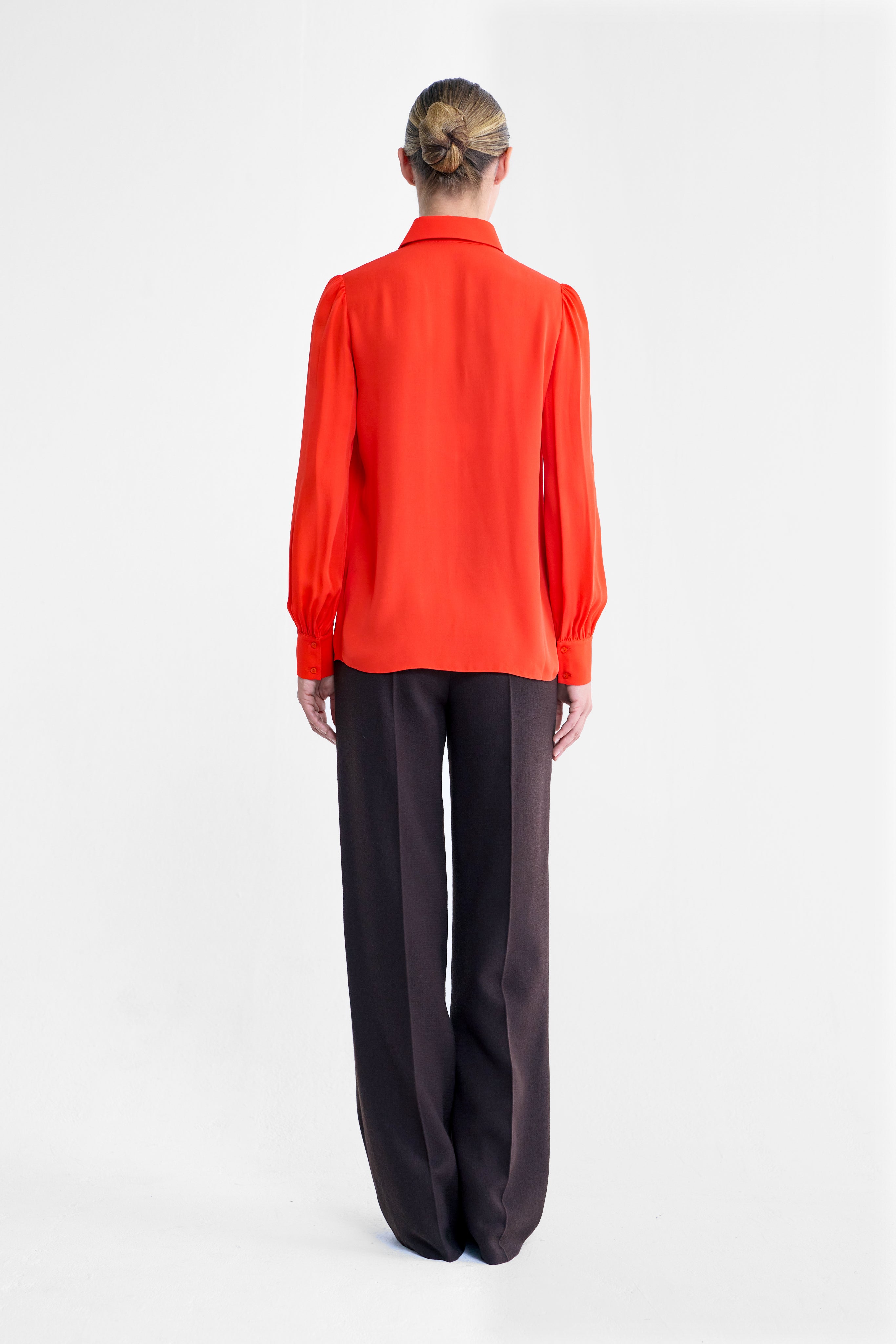 Saffron Silk Double Georgette Blouse
