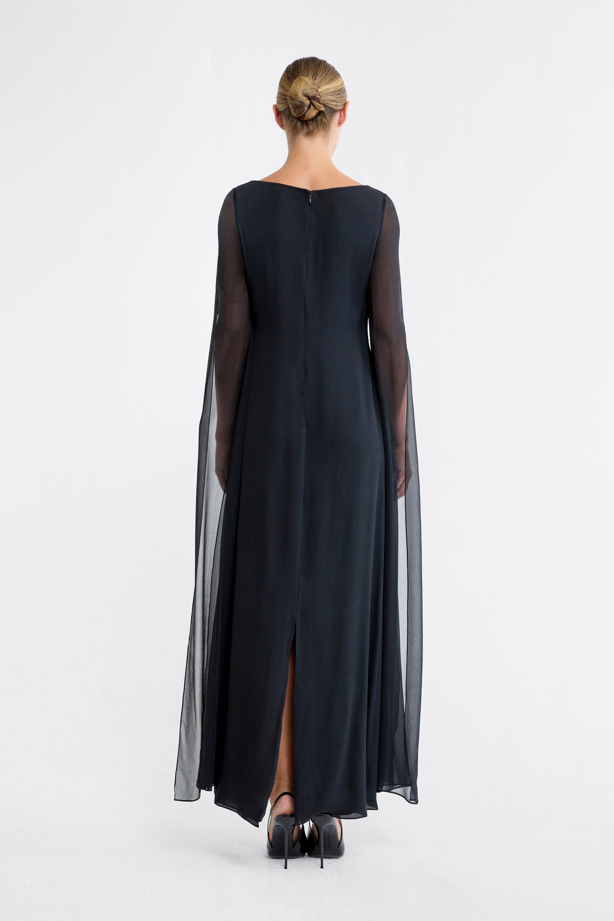Uma Black Beaded Gown